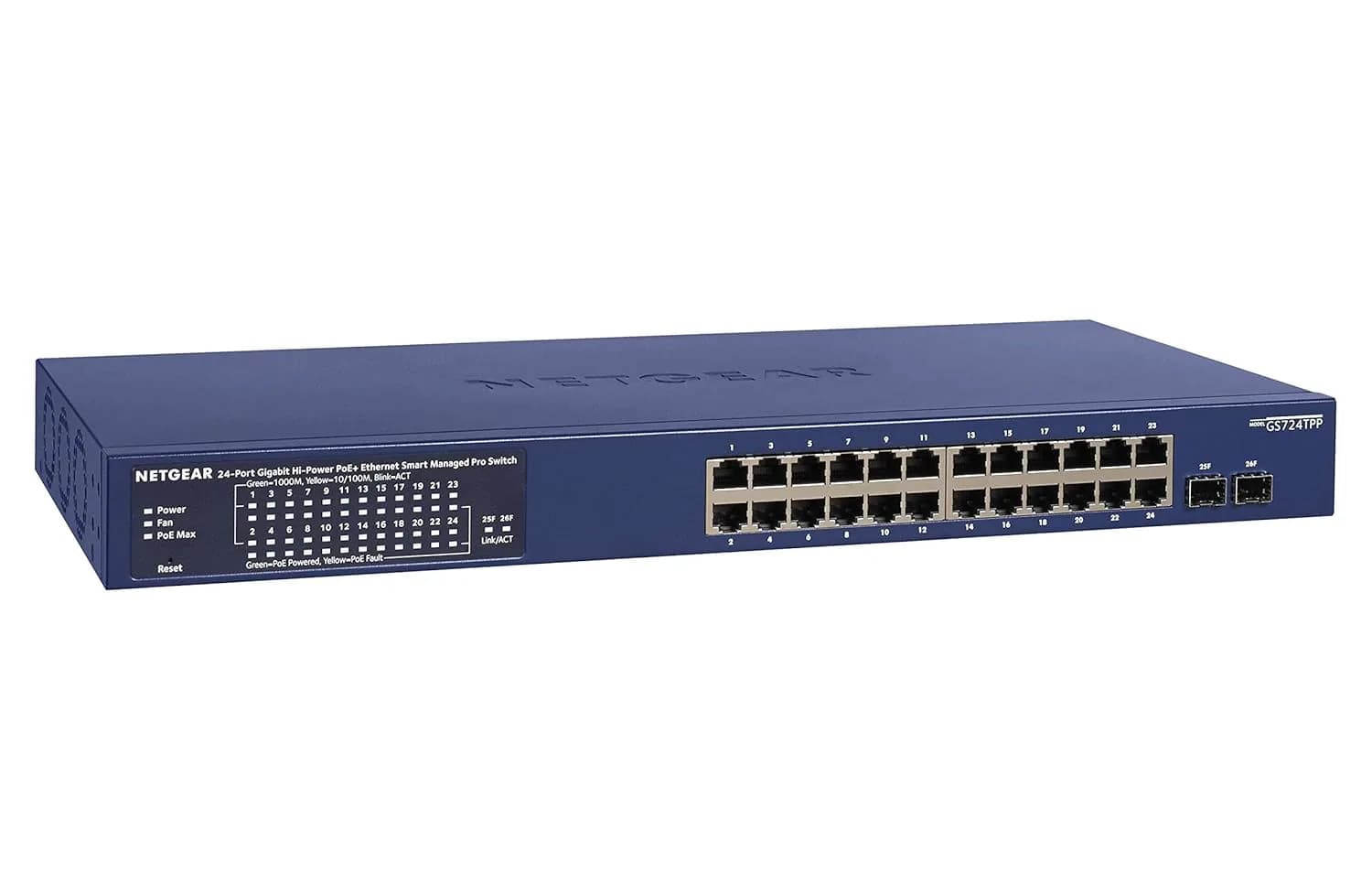 Netgear GS724TPP-300UKS 24-Port Gigabit PoE+ Smart Switch with 2 SFP Ports