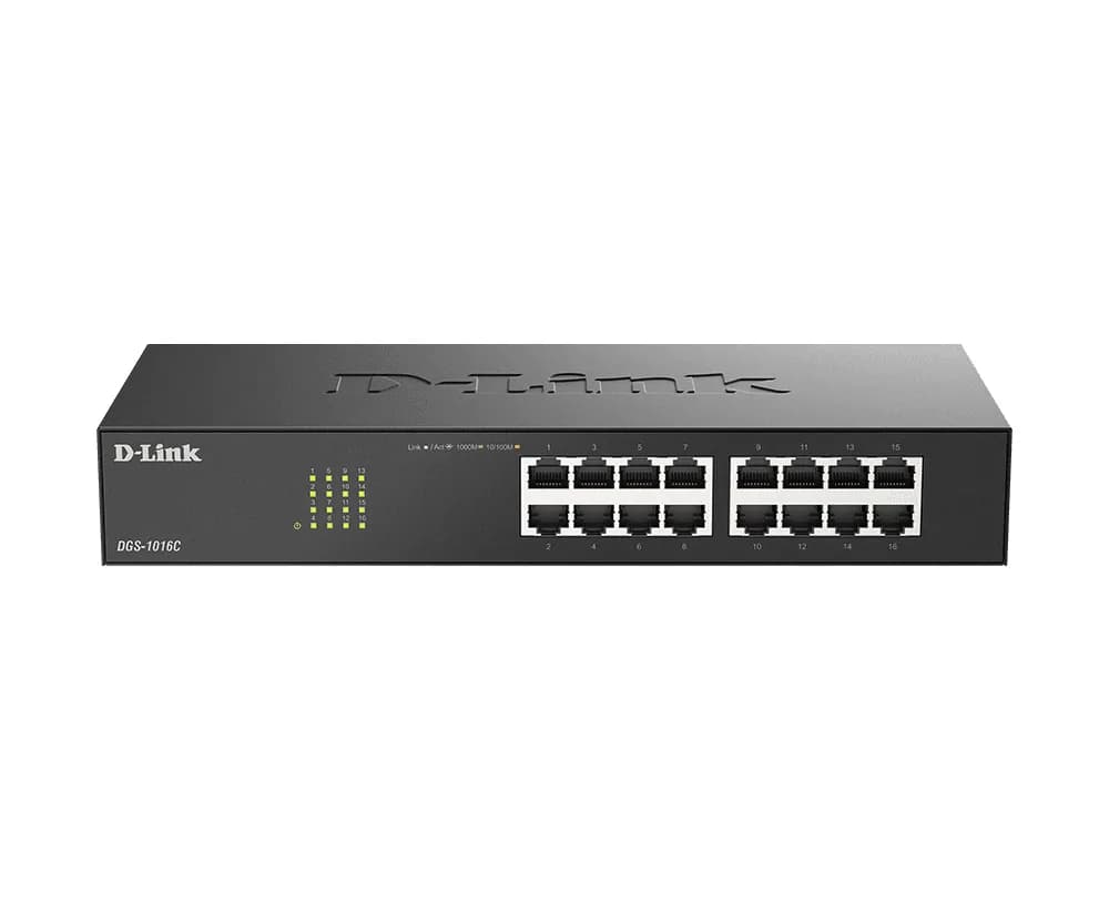 D-LINK DGS‑1016C 16-Port 10/100Mbps Gigabit Unmanaged Switch
