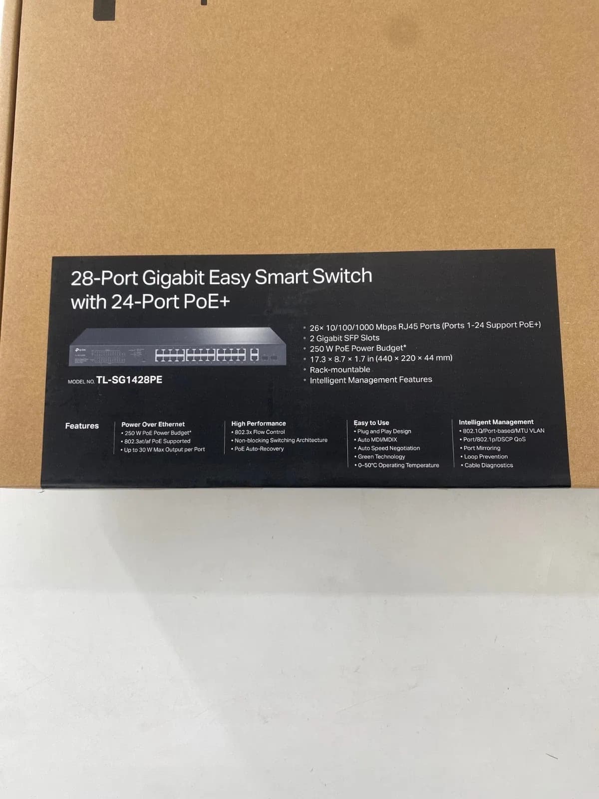 TP-Link TL-SG 1428PE 28-Port Gigabit Easy Smart Switch with 24-Port PoE+