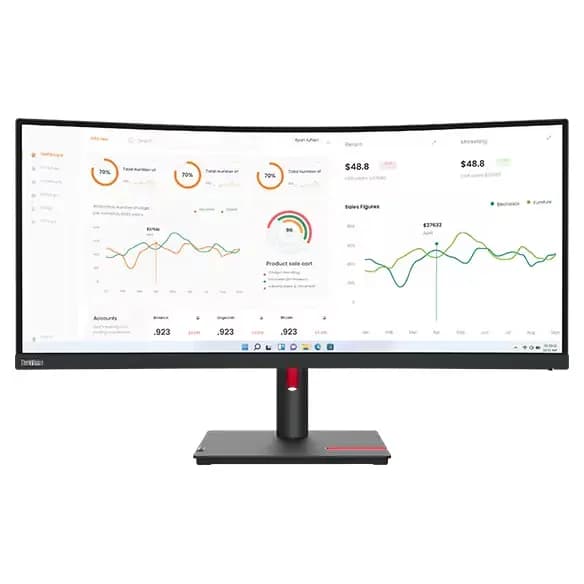 Lenovo ThinkVision T34w-30 34 inch Ultrawide QHD Curved Monitor