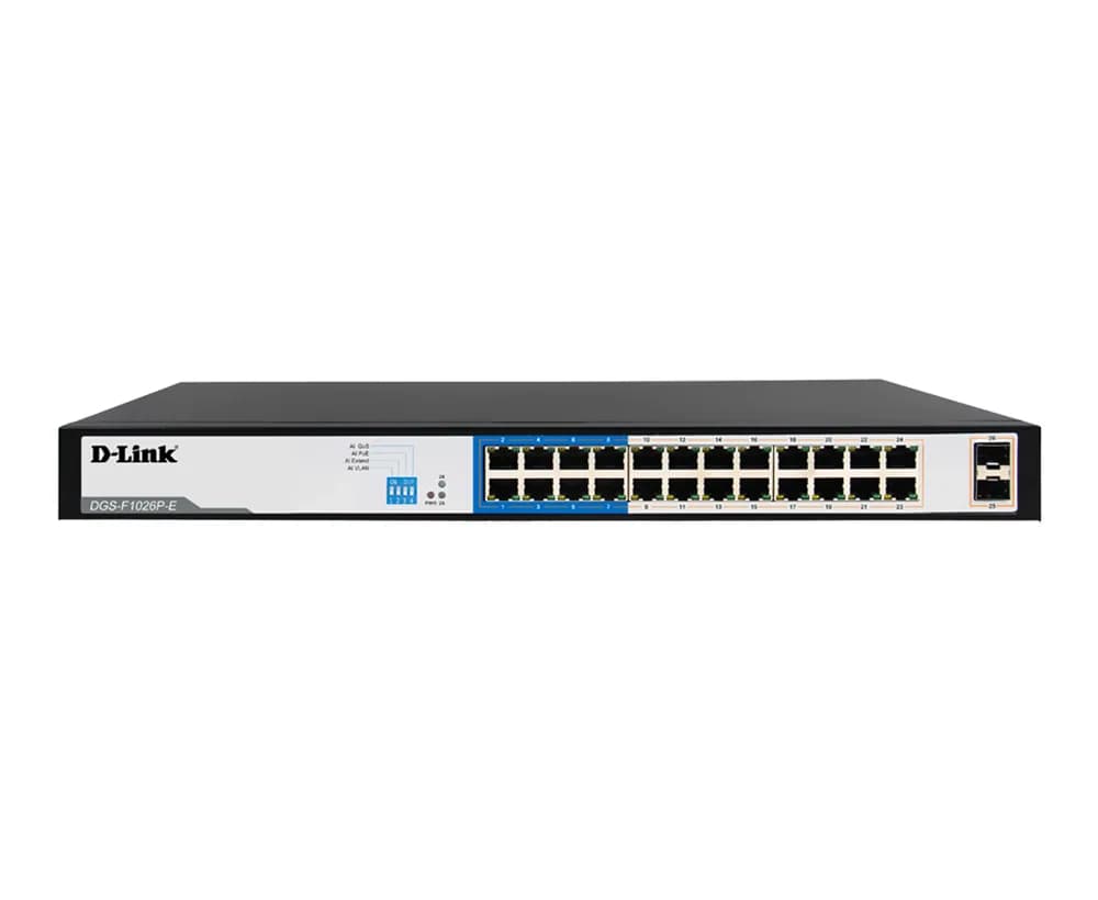 D-Link 24 Port Gigabit + 2 SFP Ports 250m PoE Switch (DGS-F1026P-E)