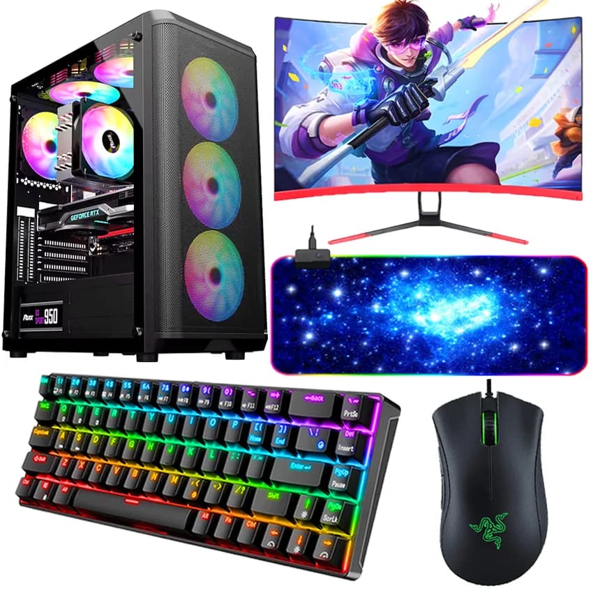 Ryzen 7 5700X+RTX 3060 Gaming PC+Monitor | Razer Mouse & RGB Keyboard | Mousepad