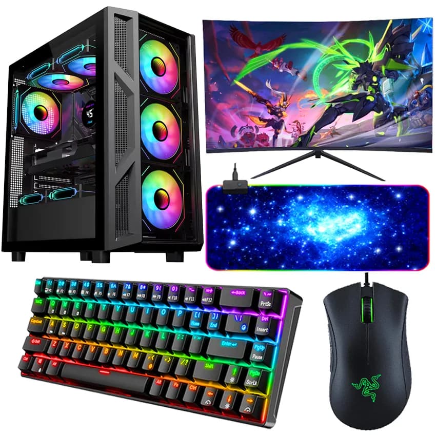Ryzen 7 5800X+RTX 4070 Gaming PC+Monitor | Razer Mouse & RGB Keyboard | Mousepad