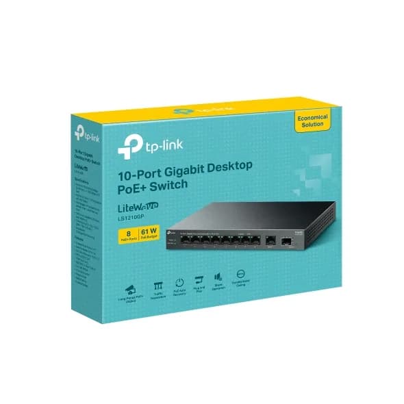 TP-Link LS1210GP 10-Port 10/100Mbps Gigabit Switch 8-Port PoE+