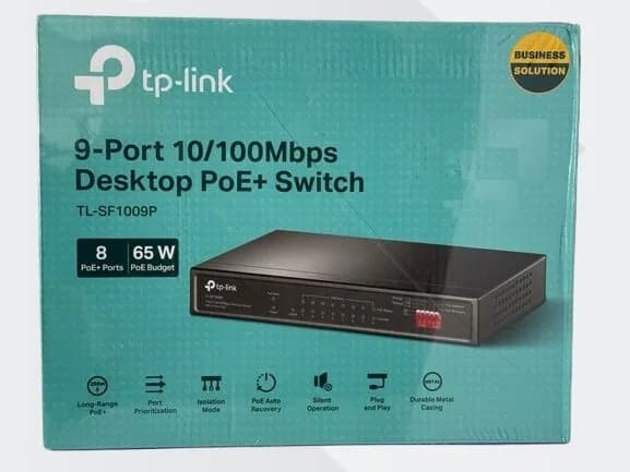 TP-Link TL-SF1009P 9-Port 10/100Mbps Desktop Switch with 8-Port PoE+