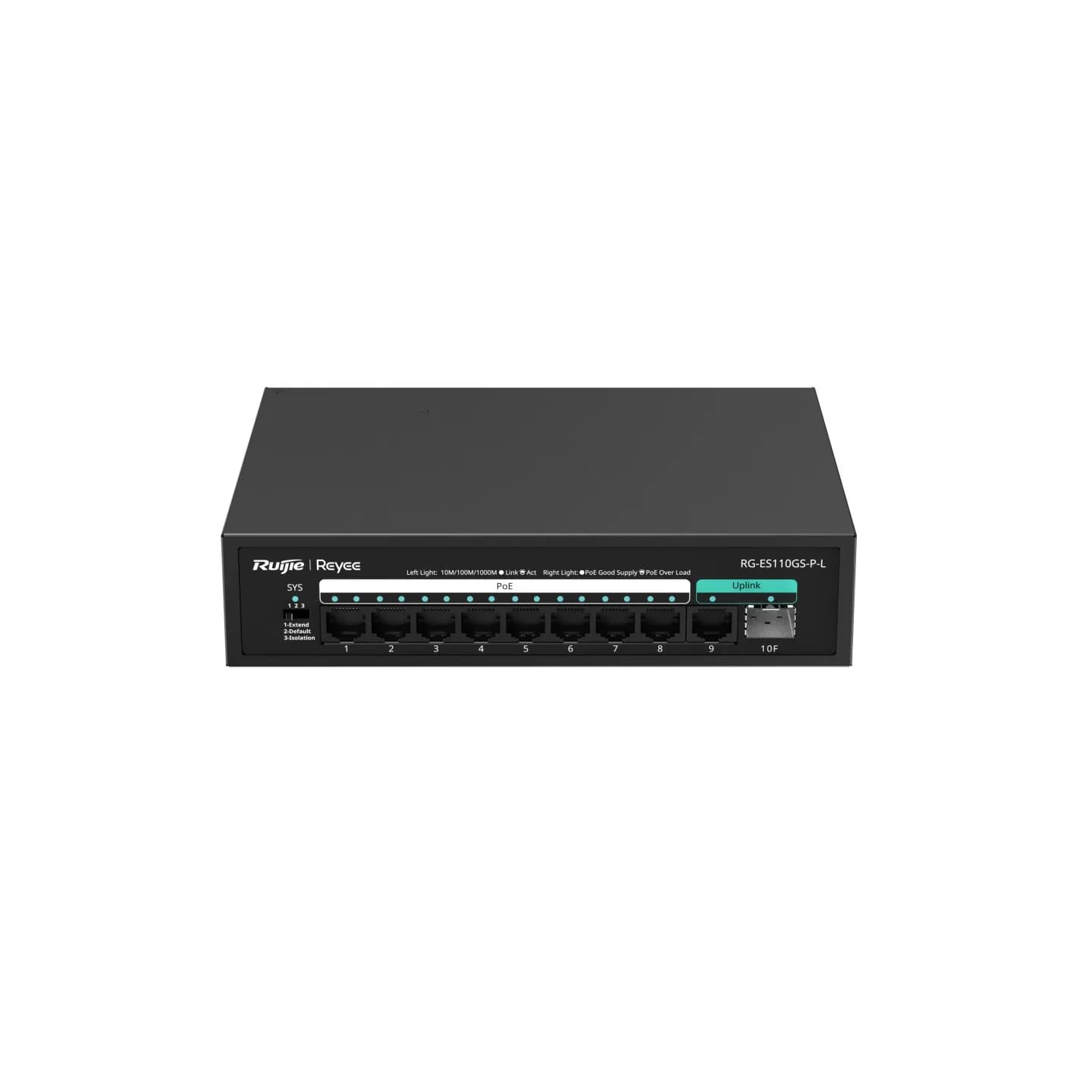 RG-ES110GS-P-L, 10-Port 10/100/1000 Mbps Unmanaged PoE Switch