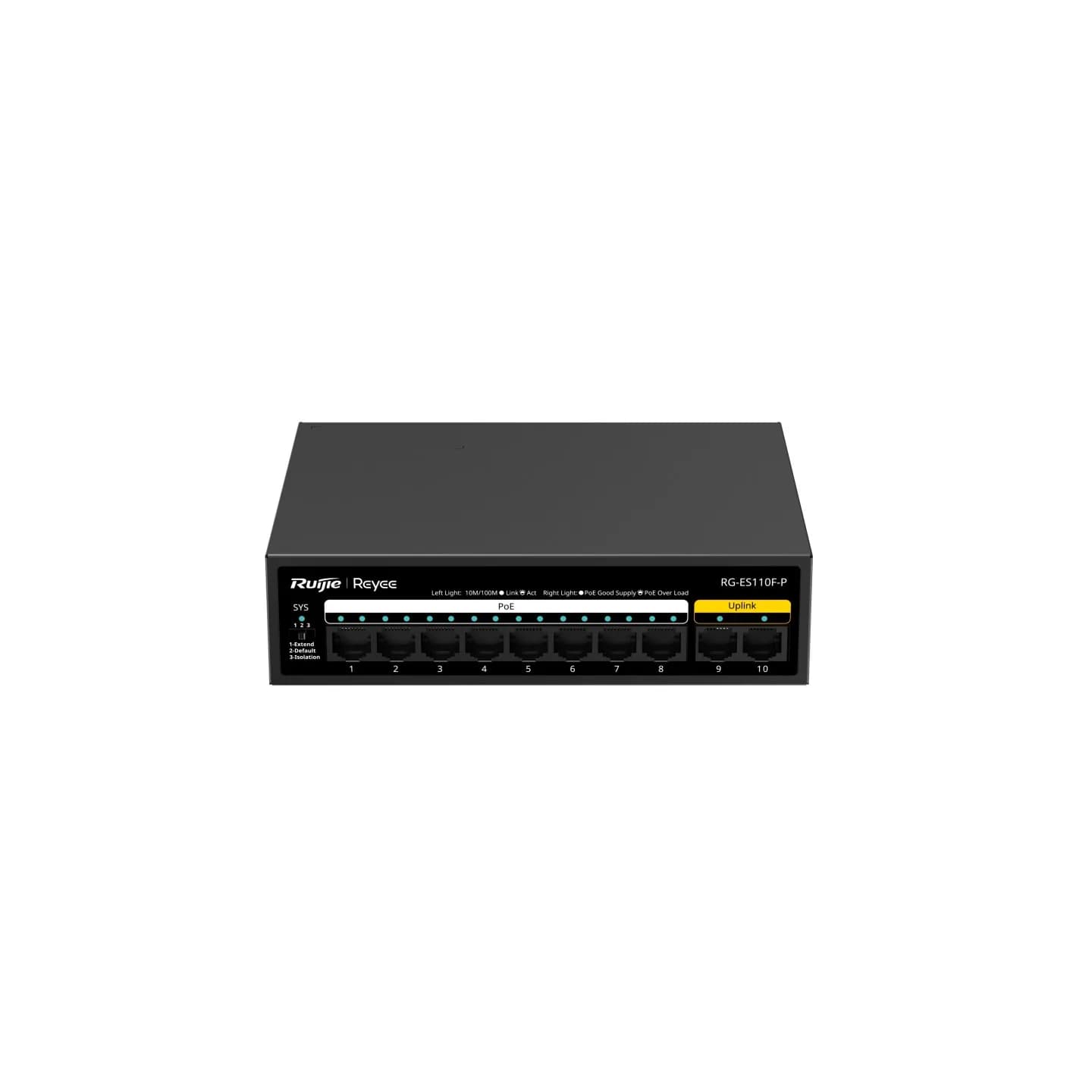 RG-ES110F-P, 10-Port 10/100 Mbps Unmanaged PoE Switch