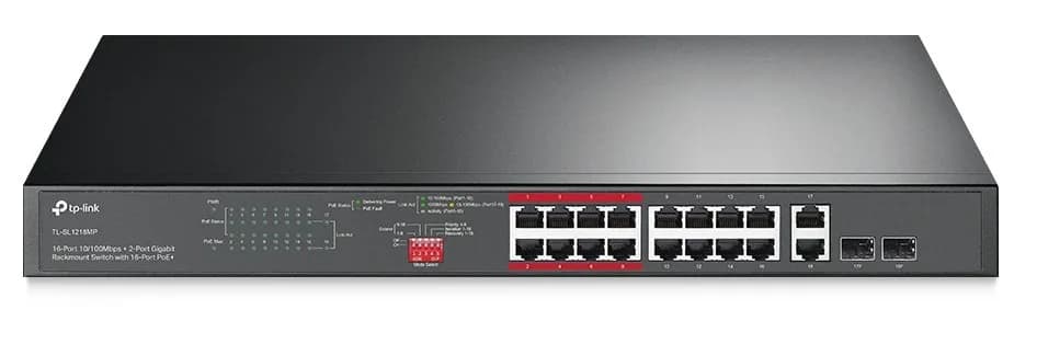 TP Link TL-SL1218MP 16+ 2-Port Gigabit 16-Port PoE+ Rackmount Switch