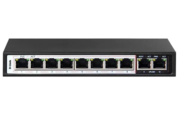 D-Link 10-Port Switch with 8-port PoE (DES-F1010P-E)