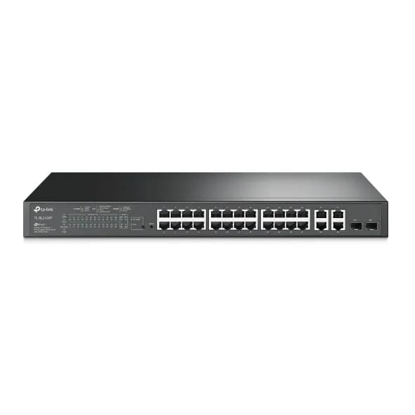 TP-LINK JetStream 24-Port 10/100Mbps + 4-Port Gigabit Smart Switch with 24-Port PoE+ (TL-SL2428P)
